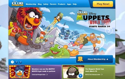 Club Penguin - Muppets World Tour - Homepage