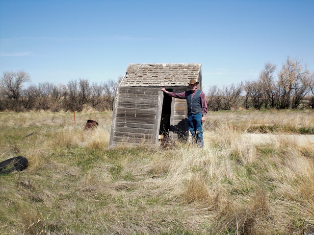 Outhouse at the Crites' Farm, north of Gildford, Montana