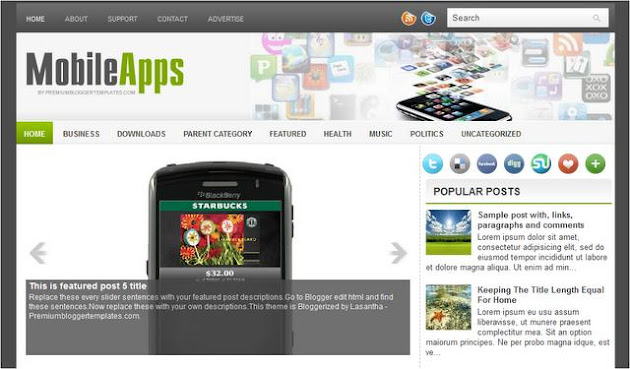 Mobile Apps Blogger Template Mobile Apps Blogger Template