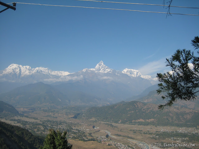 Machhapuchhre and the Northern part of the Pokhara valley, as seen from Sarangkot