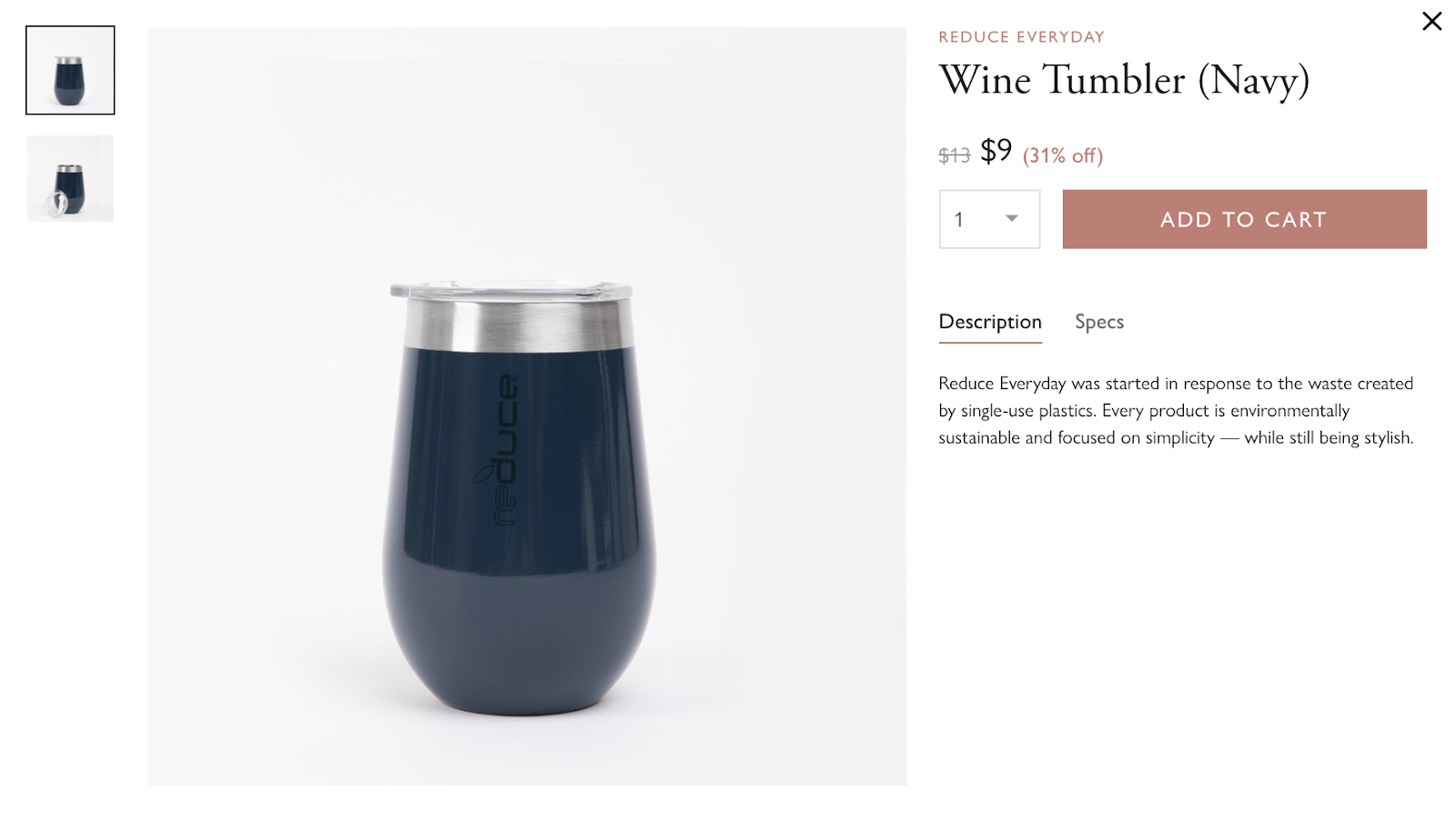 Find the wine tumbler in the causebox market