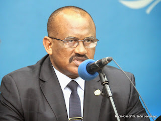 Le général Abdallah Wafi, Représentant spécial adjoint du secrétaire général de l'ONU chargé de l'Est de la RDC le 23/04/2014 à Kinshasa, lors de la conférence de l’Onu. Radio Okapi/Ph. John Bompengo.