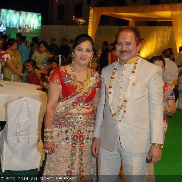 Sunita and Jugalkishore Arora during Ankit and Richa Arora's wedding reception at Grand Rani Kothi in Nagpur