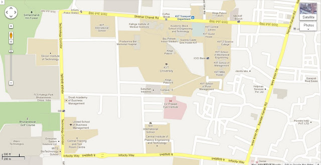 KIIT Campus-Shikhara chandi Road- infocity  Area Map Bhubaneswar