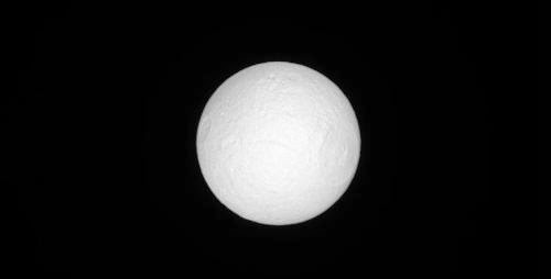 Cassini Sees Tethys In Sunlight