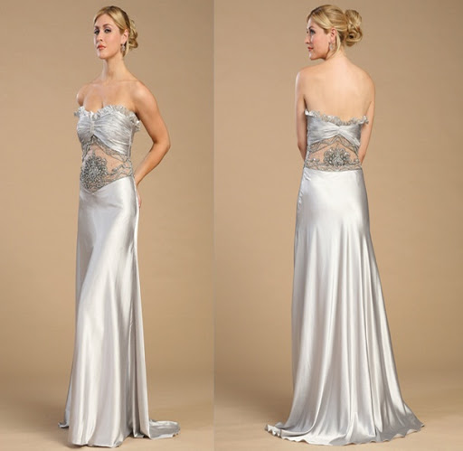 eleganten Kleidern Kollektionen 2013 Silber trägerlosen langen Kleidern