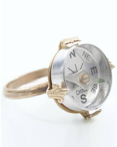 Compass Gold Metal Ring [SOURCE]