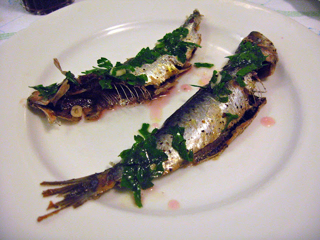 Baked Whole Sardines in Vinegar Sauce Recipe - you can use parsley or fresh mint in the sauce