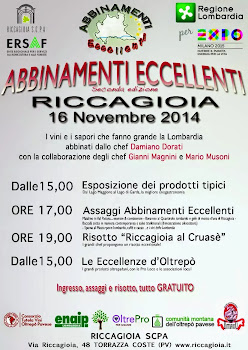 Abbinamenti Eccellenti 16 Novembre Terrazza Coste (PV) Abbinamenti Eccellenti 16 Novembre Terrazza Coste (PV)