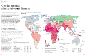 World map with adult literacy rates