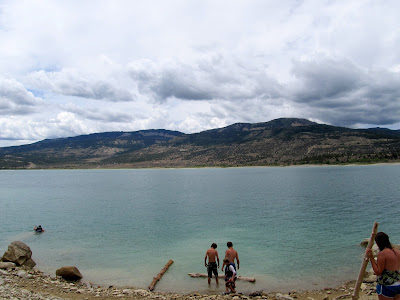 The beginnings of the boys' raft at Joe's Valley Reservoir