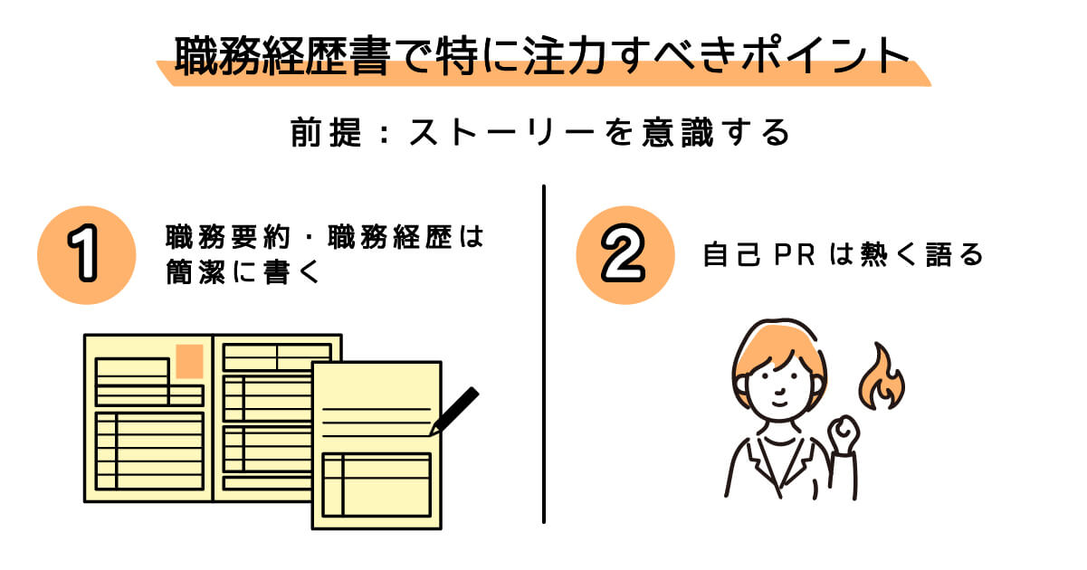 職務経歴書で特に注力すべきポイント