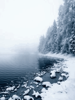 Snijeg, led, rijeka, zima download besplatne animacije za mobitele