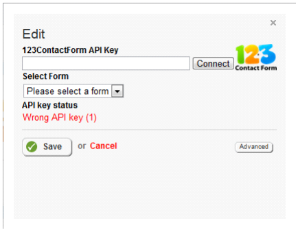 123formbuilder API key sitefinity