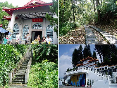 台湾 玄光寺(左上)から山道を登り玄奘寺(右下)に