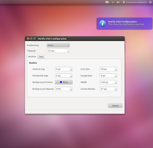 NotifyOSD Config su Ubuntu 12.04