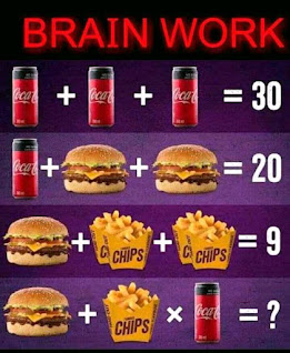 Answer to Coca Cola, hamburger and chips banana math puzzle
