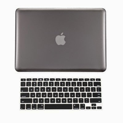 TopCase 2 in 1 GREY Crystal See Thru Hard Case Cover and Keyboard Cover for Macbook Pro 13-inch 13
