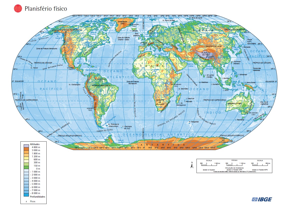Mundo Mapa Múndi Relevo