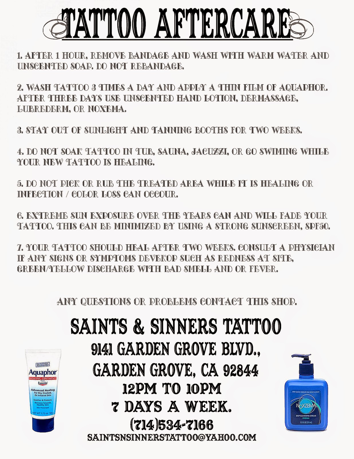 Tattoo Aftercare  Free Tattoo Pictures