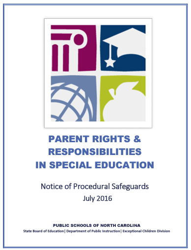 Parent Rights and Responsibilities in Special Education July 2016 Cover