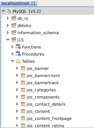 Eclipse - SQL Explorer - Database Structure