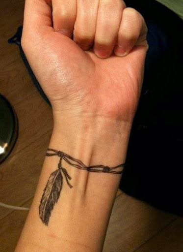 feather wrist tattoo designs