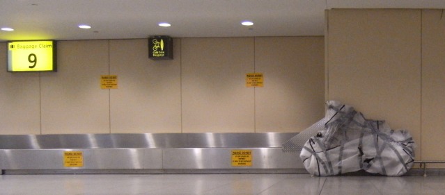 Counter 9, Terminal 4, John F. Kennedy Airport New York: Bulk Luggage Panther Dominance Trekking