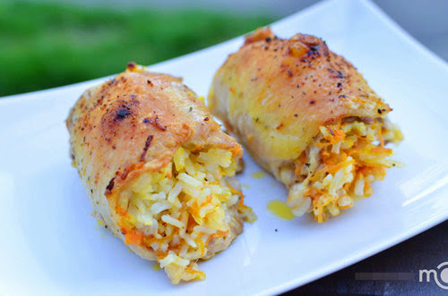Ngon ngon với gà cuộn cơm