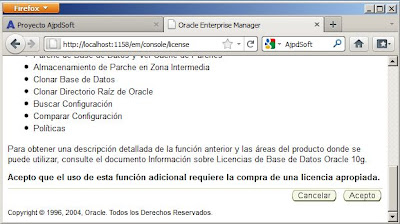 Configurar Oracle 10g para acceso a Oracle Enterprise Manager Database Control en Windows Server 2008 R2