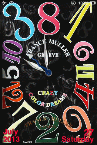 Crazyhours Iphoneのロック画面を高級時計 Franck Muller Crayzy Color Dreams 風にするテーマ Will Feel Tips