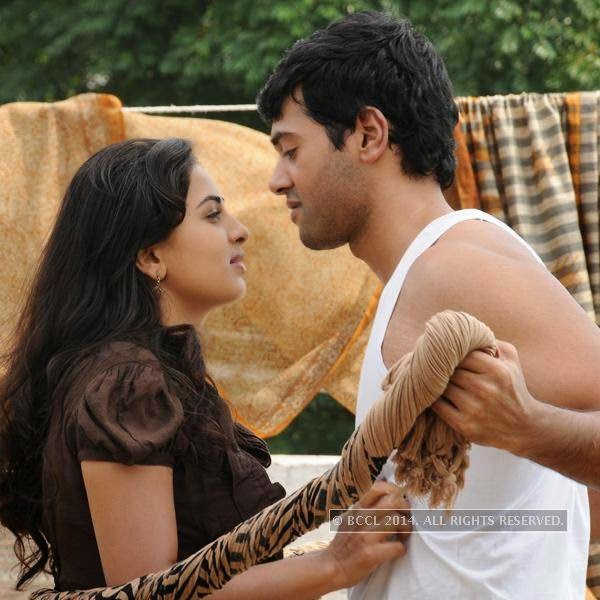 Srushti Dange and Ashwin Kakumanu in a still from the movie Megha.