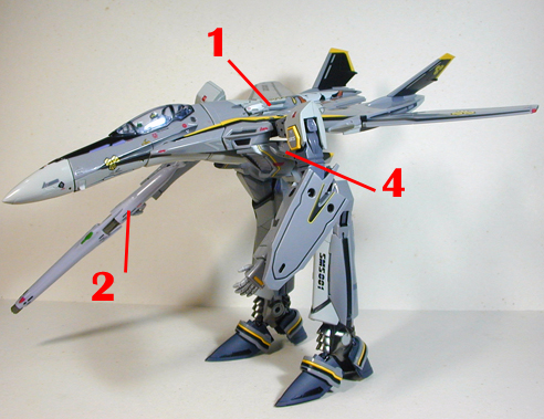 Macross Frontier VF-25S Messiah Renewal Version Armament weapon position