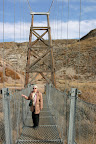 Mom on the Star Mine Suspension Bridge over the Red Deer River