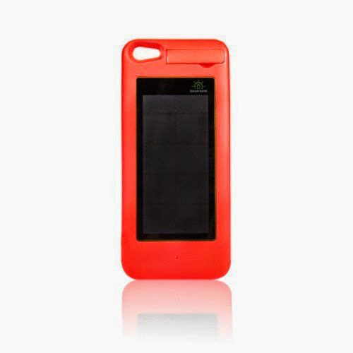  Red 3000mAh Solar External Battery Backup Charger Case Power Bank iPhone 5