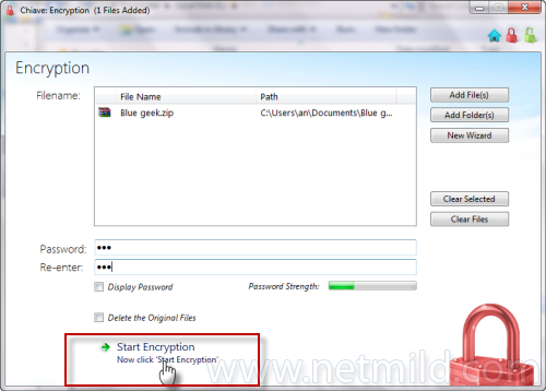 Chiave start Enkripsi File pada Windows 7 dengan Chiave 