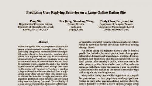 Predicting User Replying Behavior On A Large Online Dating Site