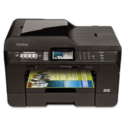  Brother MFCJ6910DW Business Inkjet All-in-One Printer with 11-Inch x 17-Inch Duplex Printing, Scan Glass, Dual Paper Trays and Touchscreen
