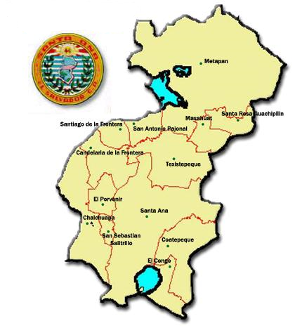 Mapa del departamento de Santa Ana