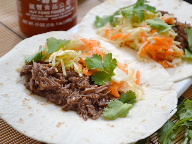 Hoisin Beef Tacos with Sweet n Sour Slaw