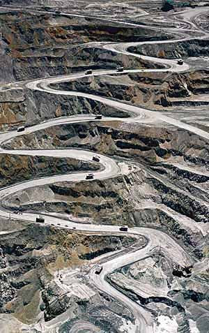 gold and copper mining area in Papua