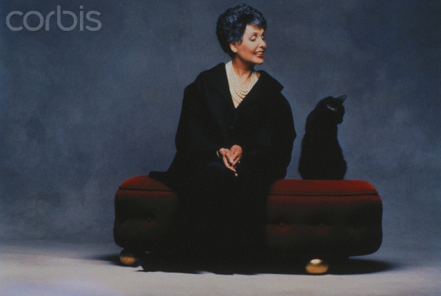 Lena Horne and a cat