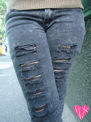 Ripped and treated jeans by Sai Montes of Fashion by Sai