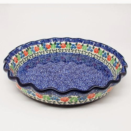  Polish Pottery Ruffled Pie Plate #1498
