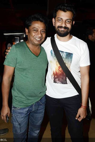 Onir in company of fellow director Bejoy Nambiar during the premiere of  the latter's movie 'David', held in Mumbai on January 31, 2013. (Pic: Viral Bhayani)