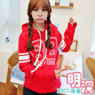 (100%明洞)美式運動風大數字連帽T恤 (共三色)