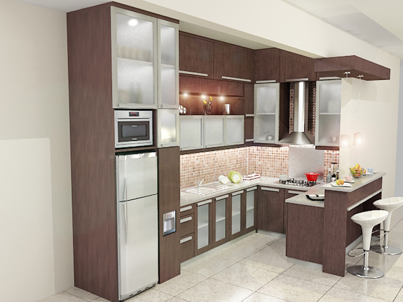 KITCHEN SET MODERN BENTUK U DENGAN MEJA PANTRY - Dian ...