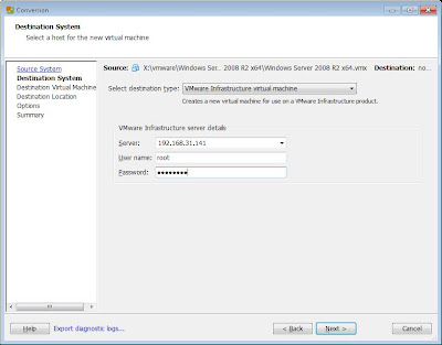 Pasar mquina virtual de VMware Workstation 8 a VMware ESXi 5 con VMware vCenter Converter Standalone