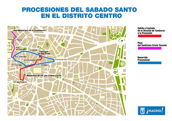 Cortes de tráfico en Madrid por las procesiones de Semana Santa 2013