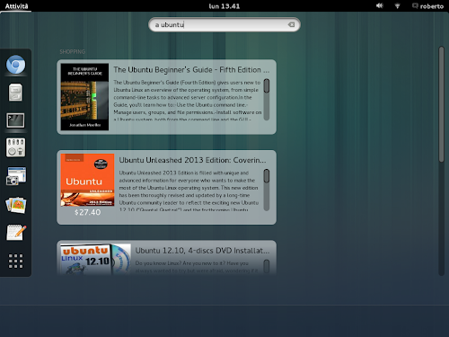 Shopping Search Provider su Gnome Shell